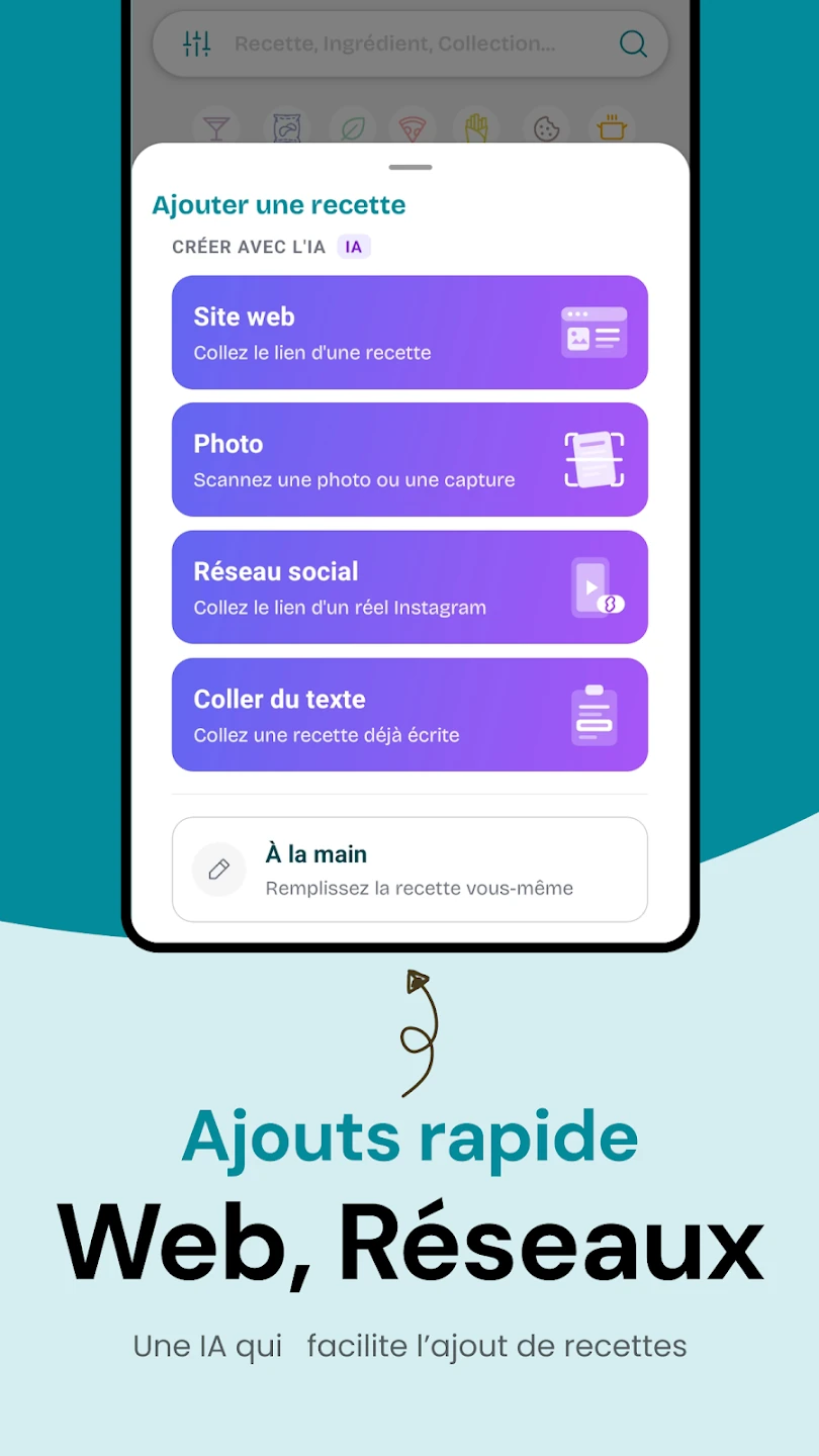 Ajouts rapides via site web et réseaux sociaux