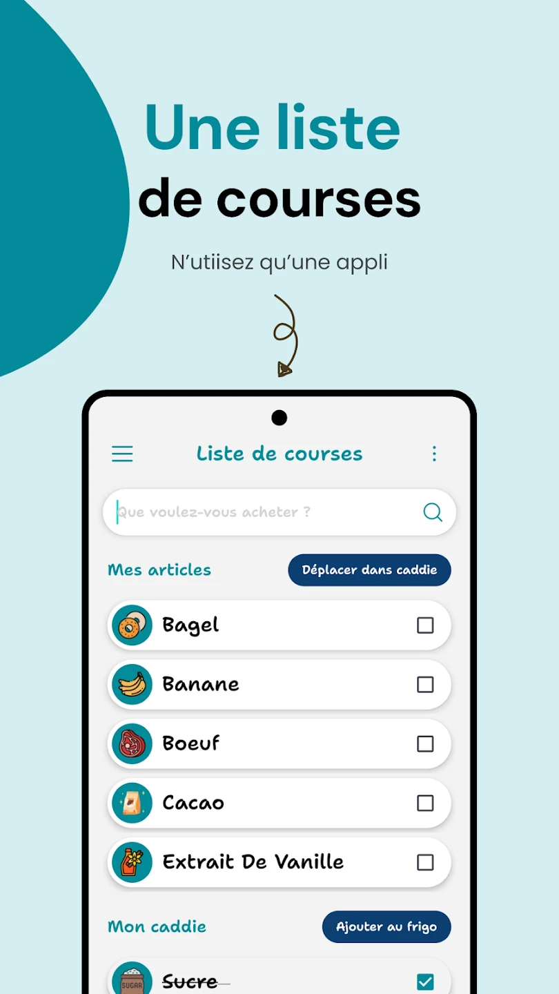 Gérez facilement votre liste de courses